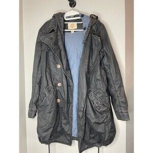 Levi’s Hooded Parka Coat Women’s Medium Black Utility Jacket Quilted Lined